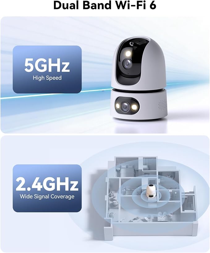 Imou 10MP Security Camera Indoor, Dual-Len 360°Pan-Tilt Baby Monitor Pet Camera for Home Security, 2.4/5GHz WiFi, Work with Alexa & Google Home, Color Night Vision, Human/Pet Detection, No Monthly Fee