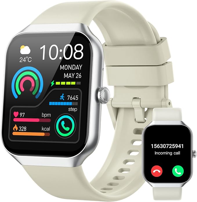 Jugeman Smart Watches for Women(Answer/Make Call), 1.96" HD New Smartwatch with Heart Rate/Sleep Monitor/Pedometer/Calories, 113+ Sports Modes, Fitness Watch IP68 Waterproof for Android iOS
