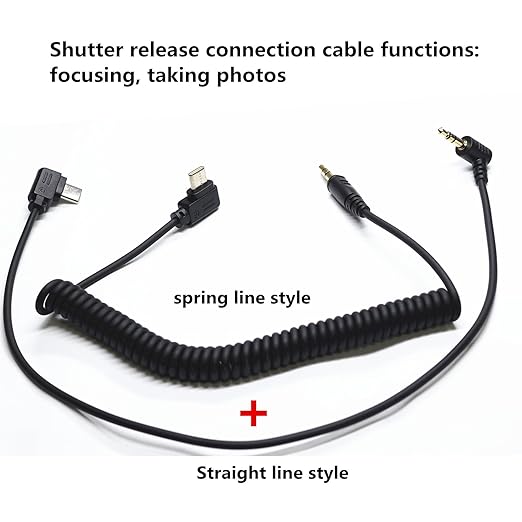 (3.5mm-USB c) for Sony a7v/a7m5 Shutter Release Connection Cable Camera a6700 a7c r/a7cII/ZV-E1/ZV-E10 II 13.8in Flash Starter Remote Control Accessory Wire(3.5mm-Type c Cable 2pcs)