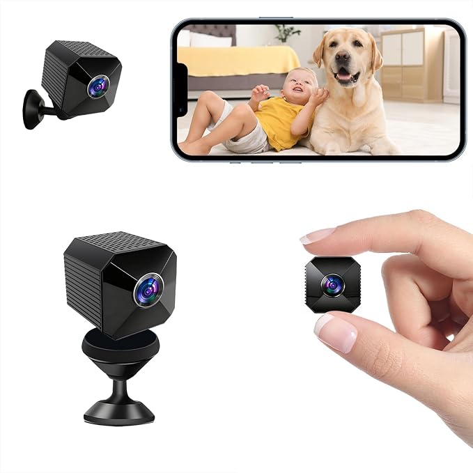 Mini Wireless Camera - 4K HD Nanny Cam - 2.4/5GHz WiFi - Small Indoor Security Camera with Motion Detection, Night Vision, Magnetic Base, APP Control, Cloud & Local Storage for Home, Office, Baby, Pet