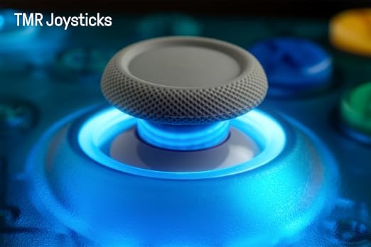 8Bitdo Ultimate 2 Wireless Gaming Controller with TMR Joysticks, Switchable Hall Effect/Tactile Triggers, 8Speed Wireless Tech, Charging Dock, RGB Fire Ring for PC & Android - Clear Blue