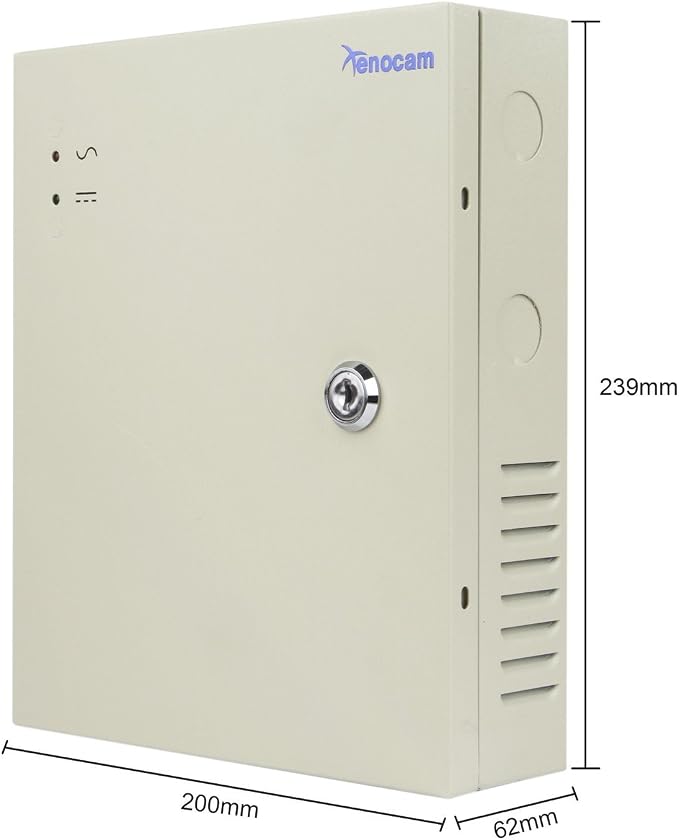 8 Channel Port 12V DC 5 Amp Amper with PTC Fuse Distributed Power Supply Box for CCTV DVR Security System and Camera or Cameras