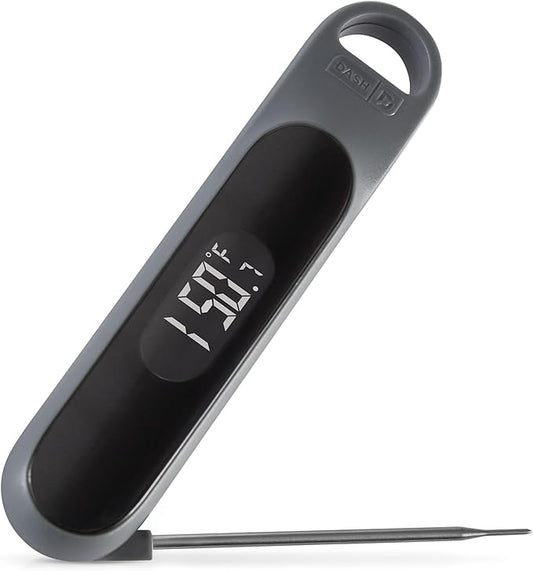 Dash Precision Quick-Read Thermometer - Meat Temperature Probe with LCD Display for Fast, Accurate Cooking and Baking - Water Resistant and Easy to Clean - Cool Gray