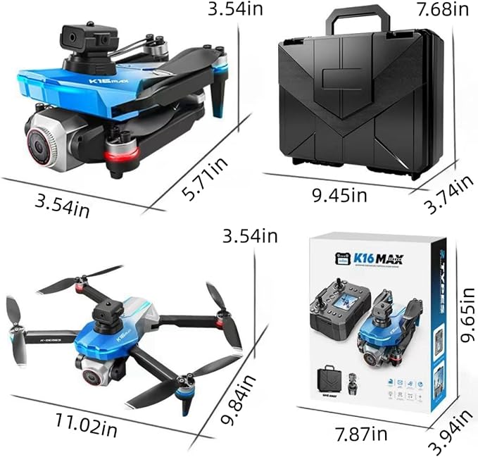 RC Drone with Screen Display Remote Control, 1080P Dual Camera, Speed Adjustment, Altitude Hold, One-Key Takeoff, 3D Flips, 2 Batteries, Hovering, Brushless Motor, APP Control, Plane Copter, LED Lights, Adult Beginners FPV Quadcopter Airplane Helicopter