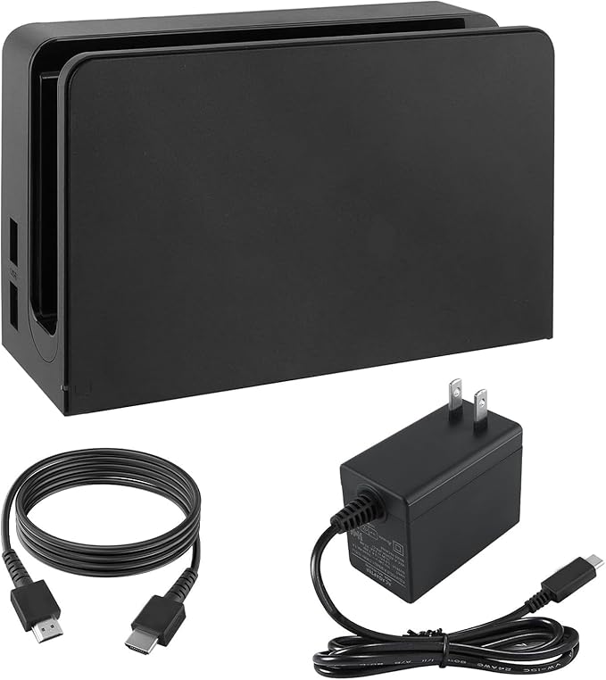 Dock Station for Nintendo Switch/Switch OLED with LAN Port,3-1 Switch Docking Station Set for TV with 1080P HDMI Cable and AC Adapter,Dock Base Charging Dock Station for Nintendo Switch/OLED (Black)