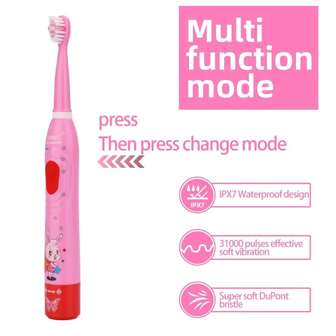 OJV 8620 Musical Electric Toothbrushes 8630 Kids Sonic Electric Toothbrushes (Pink)