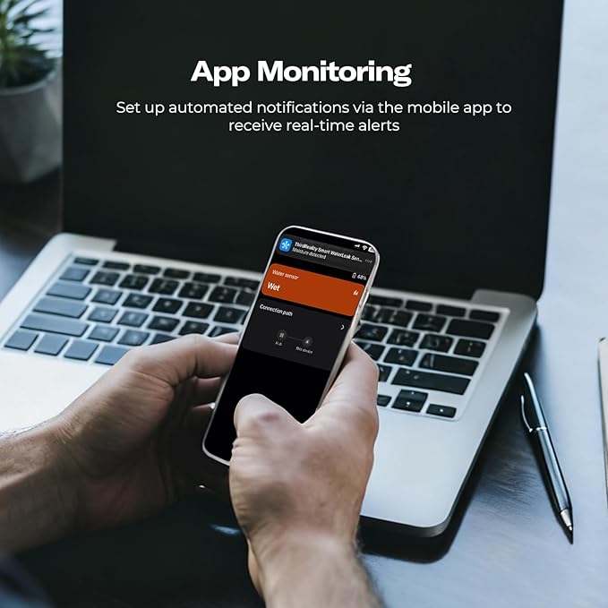 THIRDREALITY Zigbee Water Leak Sensor WL2 with Dripping & Leaking Detection, App Notifications, Zigbee Hub Needed, 3-Year Battery Life, No Battery & Srien, Support Home Assistant, SmartThings, Homey