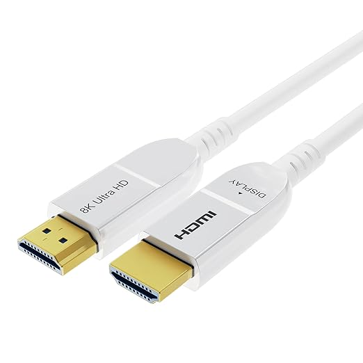 8K Fiber Optic HDMI Cable 25FT, 48Gbps Ultra High Speed Long HDMI 2.1 Cord Braided 8K@60Hz 4K@120Hz HDR10/HDCP2.2&2.3/eARC/3D Compatible for PS5, Xbox, HDTV, Laptop, Monitor