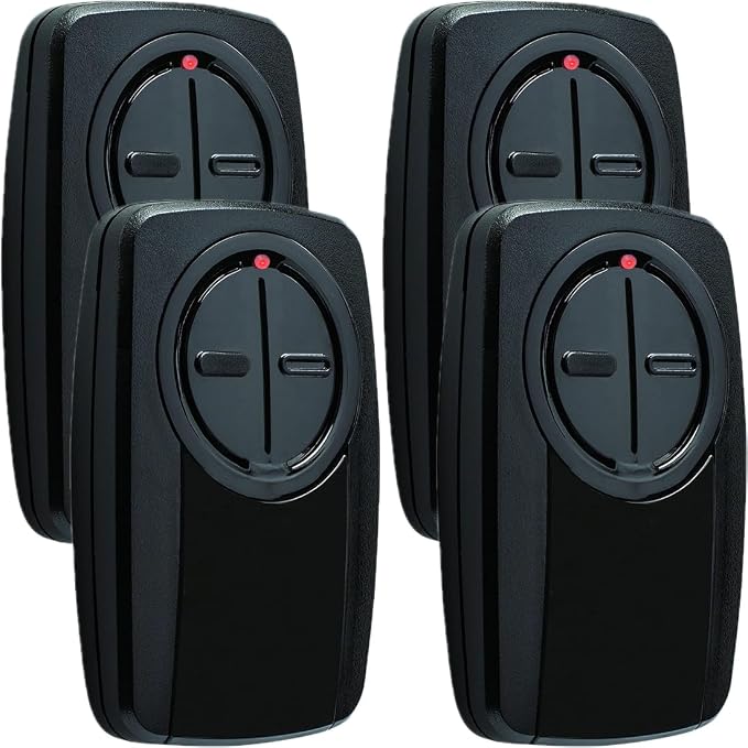 380UT Chamberlain klik5u-bk2 klik3u-bk Garage Door Opener Remote Clicker, 375UT Universal Garage Door Remote for Lift Master Craftsman Genie, Dip Switch (Black 4PC)