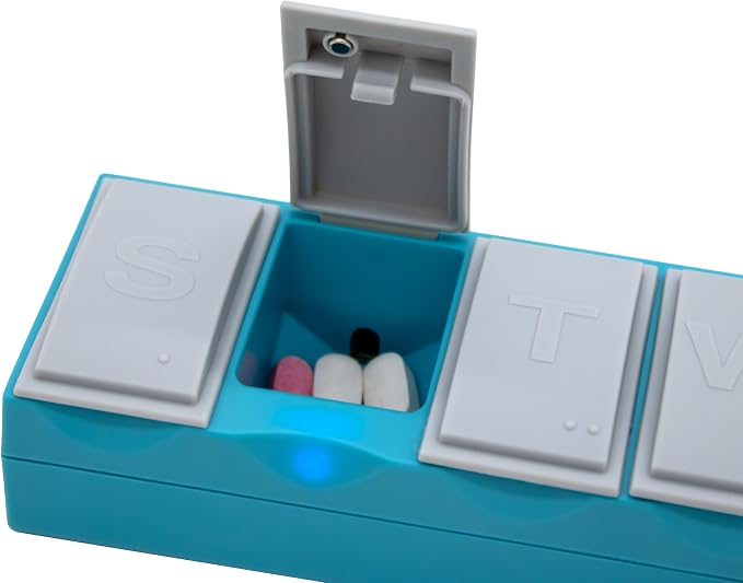 e-Pill Sync Smart Pillbox – Automatic Self-Learning Pill Organizer with Missed Dose Alerts, No Programming Required, Medication Reminder