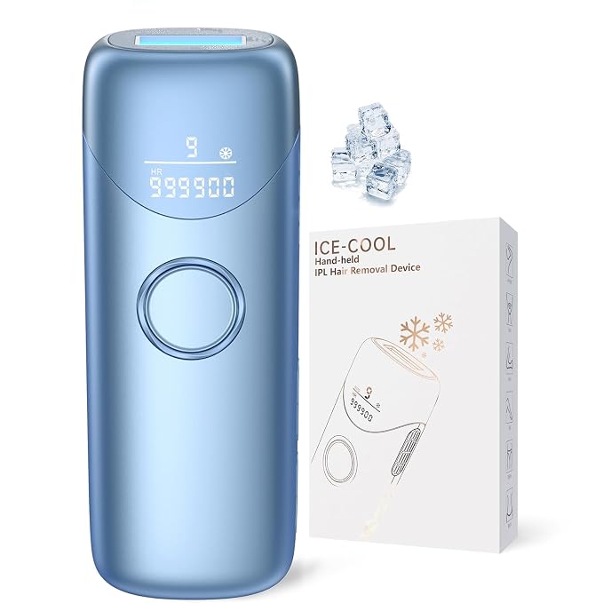 Ubroo Laser Hair Removal,IPL Hair Removal Device with 5℃ Ice Cooling,At-Home Laser Hair Removal for Women & Men,Body Legs Armpits Use (Blue)