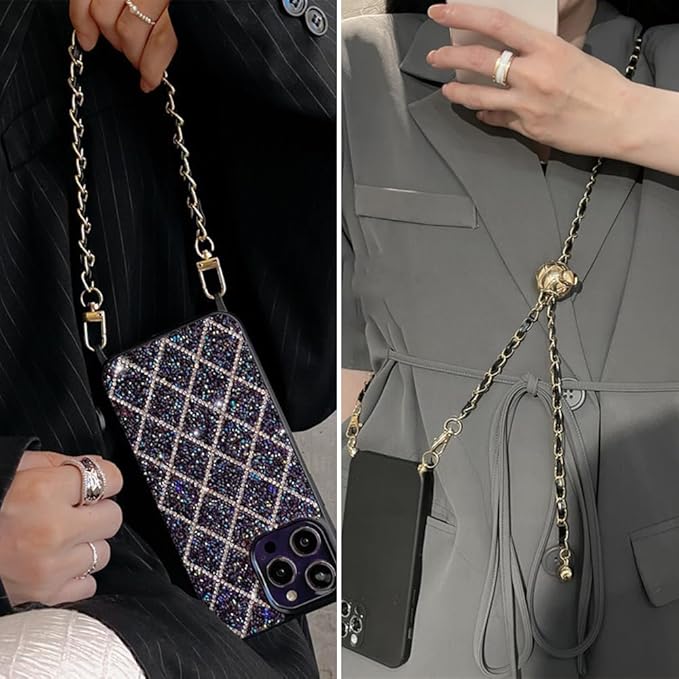 2Pcs Phone Crossbody Lanyard and Wrist Strap, Universal Cell Phone Lanyard Strap with 2Tether Tab