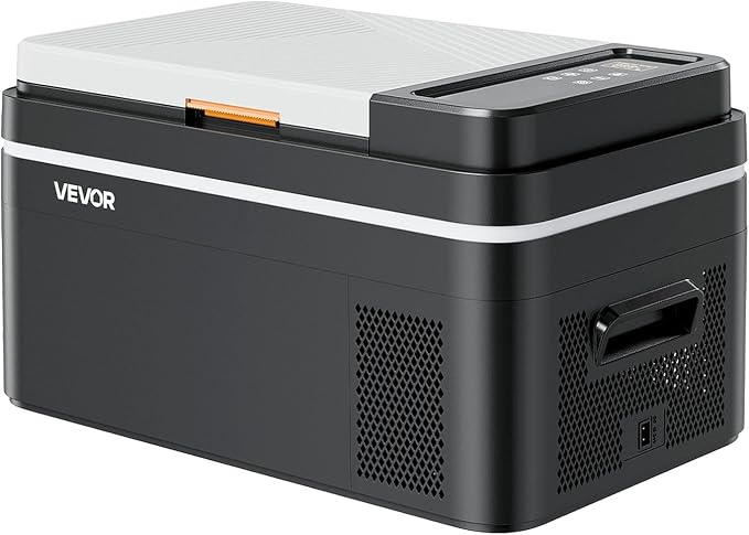 VEVOR Car Refrigerator, DC 12/24V AC100-240V Compressor Electric Cooler, -4°F to 68°F Car Fridge with APP Control, 23 QT Cars Freezer for RVs, Campsites, Boats, Camping, Fishing, 45W Portable Freezer