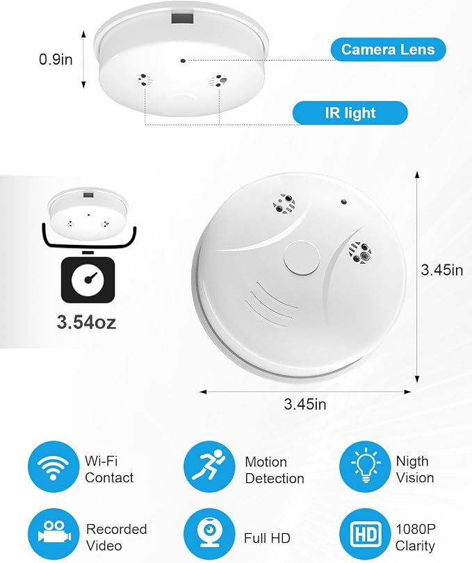 1080P WiFi Home Monitoring Camera, Privacy-Protected Indoor Security Cam with Motion Detection, No Smoke Detection & No Audio Recording