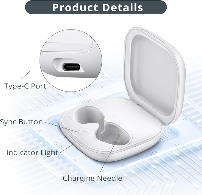 Charging Case Replacement Compatible for Beats Fit Pro, Wireless Charger Case with Sync Button, 700mAh Built-in Battery, Charge Earbuds 3 Times, White