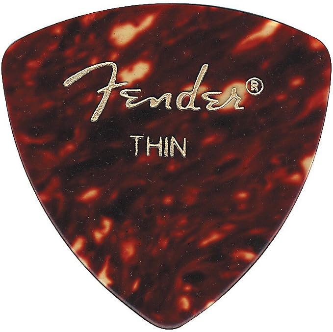 Fender Classic Celluloid Guitar Picks 346 Shape, Guitar Accessories, Tortoise Shell, Thin, 72-Pack