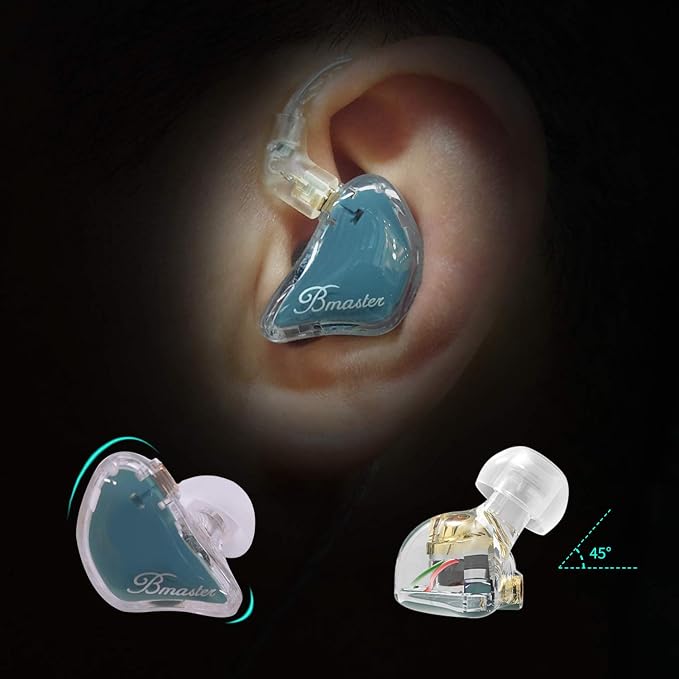 BASN Bmaster Triple Drivers in Ear Monitor Headphone with Two Detachable Cables Fit in Ear Suitable for Audio Engineer, Musician (Blue)