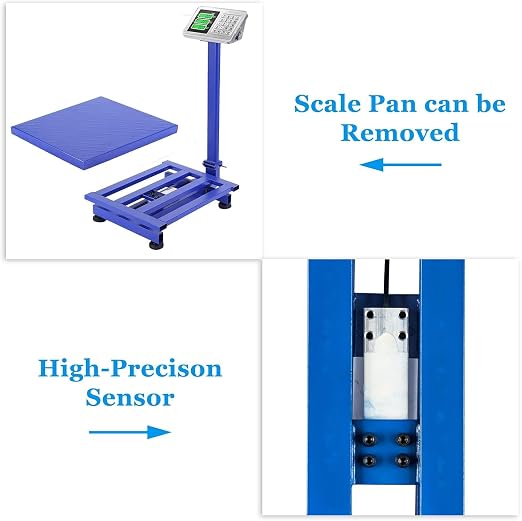 300KG/661lb Electronic Platform Scale,Stainless Steel High-Definition LCD Display, Digital Floor Scale, Price Computing Postal Shipping Scale for Packages,Business,Luggage,Warehouse,Home,US Plug