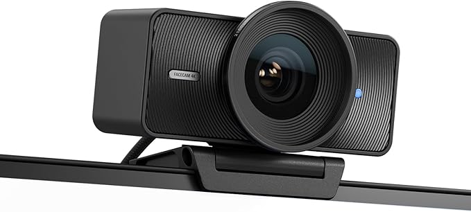 Elgato Facecam 4K - 4K60 Studio Webcam, DSLR-Like Control, Cinematic Effects, 49mm Lens Filters, HDR, Uncompressed Video, Optimized Focus Area | USB-C for PC & Mac | Sony Sensor, 49mm Lens Filter Support, Cinematic Effects, No Compression, Works with O...