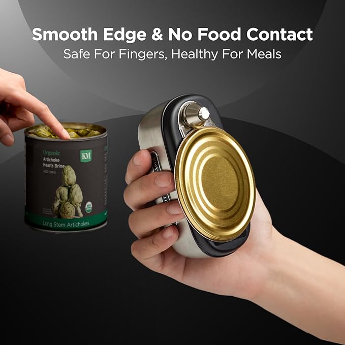 Kitchen Mama Orbit One Stainless Steel Rechargeable Electric Can Opener | Hands-free, USB-C Charging, Automatic Stop, Smooth Edge, Heavy Duty