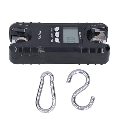 Fafeicy 500kg Digital Hanging Scale 1100lb Portable Electronic Hook Scale with 360 LCD Auto Lock for Fishing Luggage (Black)