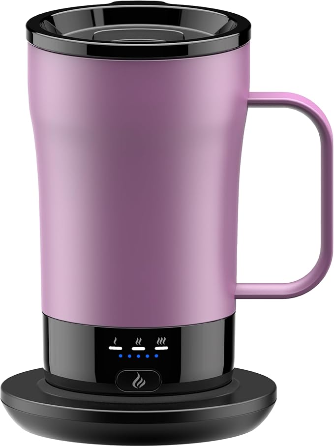Self-Heating Coffee Mug, 14oz Heated Coffee Mug - Rechargeable Temperature Control Coffee Mug Keep Coffee Hot, Smart Mug Great Gift for Coffee Lovers & Slow Sippers