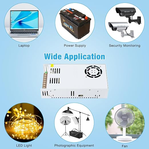 Hosyond AC 110V/220V to DC 12V 30A 360W Regulated Universal Switching Power Supply Transformer Adapter LED Driver for LED Strip, CCTV Camera System