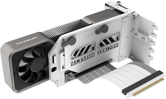 Cooler Master Vertical GPU Card Holder Kit V3, PCIe 4.0 5.0 Motherboards GPUs RTX 5090 RX 9070 XT, ABS Casing, 165mm Length, Modula Adjustable for E-ATX ATX Micro ATX Case, White