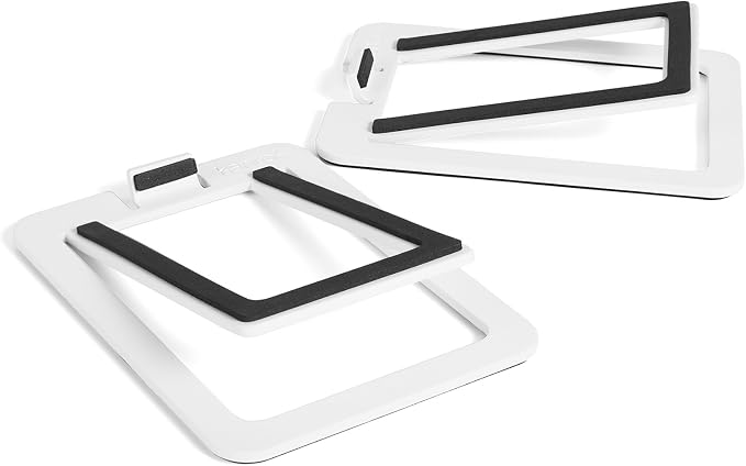 Kanto S2 Tilted Desktop Speaker Stands for Small Speakers & Compact 2”-3” Studio Monitors | Supports 6 lbs | Damping Foam Padding | White, Pair