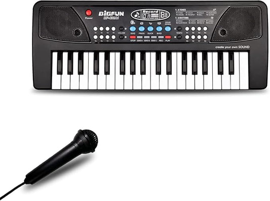 Piano Keyboard for Kids, EOOLEOW 37 Keys Portable Electronic Piano for kids with Microphone - Music Keyboard Piano Toys for 3 4 5 6 7 8 9 Year Old Boys and Girls (Black)