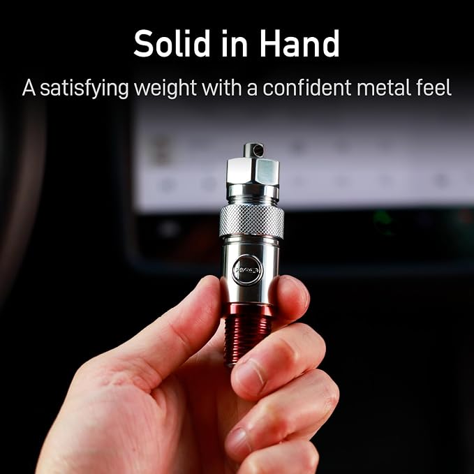 Spark Plug Electric Arc Lighter, Rechargeable Flameless USB-C Metal EDC Gear, Stainless Steel Gift for Men with Gift Box (Red)