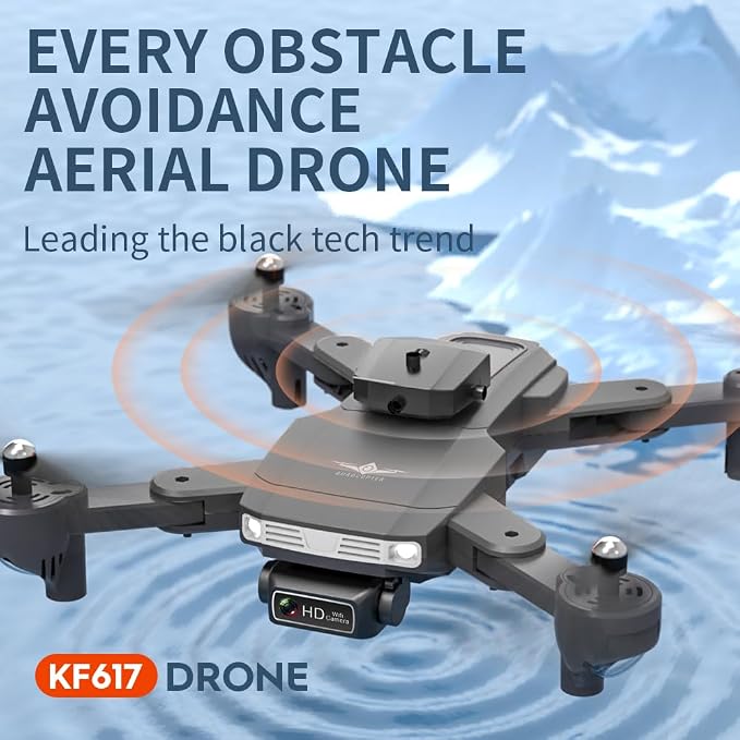 Drone with 2K Camera for Adults, Infrared Obstacle Avoidance, Optical Flow Hover, Dual Camera Switchable, Live Video Foldable FPV 2.4G Foldable Quadcopter with 2 Batteries