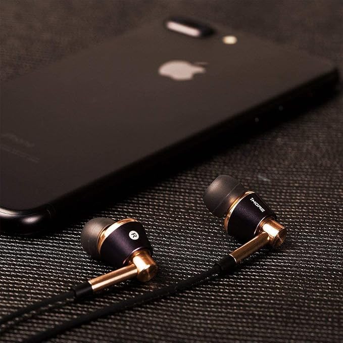 1MORE Triple Driver in-Ear Earphones Hi-Res Headphones with High Resolution, Bass Driven Sound, MEMS Mic, in-Line Remote, High Fidelity for Smartphones/PC/Tablet - Gold