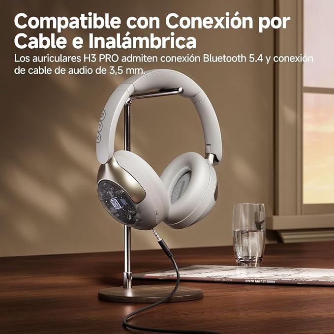 QCY H3 PRO Adaptive ANC Wireless Headphones Over Ear, 50dB Active Noise Cancellation with Multiple Modes, LDAC Hi-Res Wireless Audio, 55H Playtime, Custom EQ via App, Bluetooth 5.4
