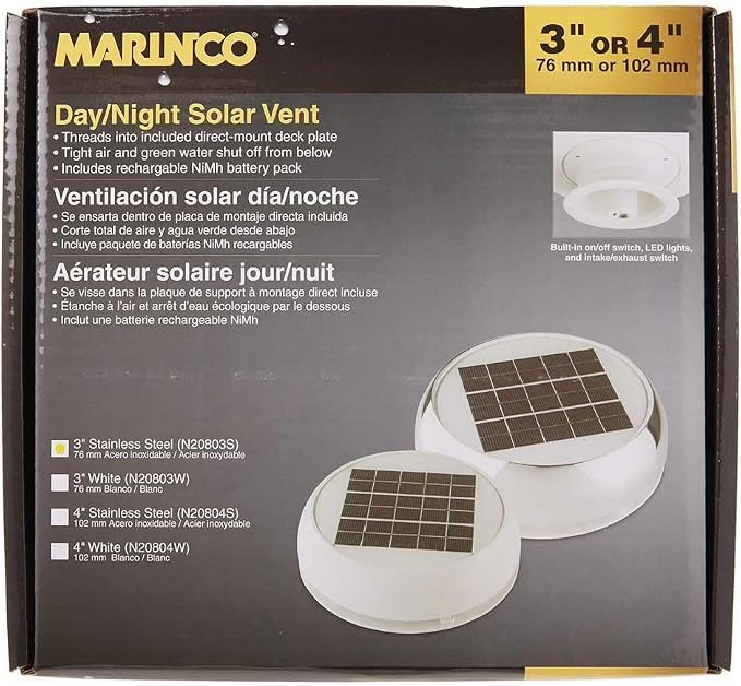 Marinco Solar Powered and Passive Vents