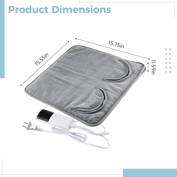 Electric Heated Foot Warmer, 110-120V, 9-Level Temp, 4-Level Timer, Crystal Super Soft, Under Desk Foot Warmer for Home Office,15.6 x 15.8 in / 39.5 x 40 cm Foot Heating Pad