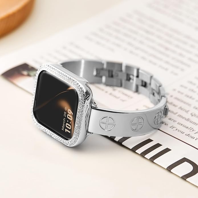 Missair Compatible with Apple Watch Band 38mm 40mm 41mm 42mm 44mm 45mm 46mm 49mm, Stainless Steel Metal Strap Women Dressy Bracelet Wristband for iWatch Series 11 10 9 8 7 6 5 4 3 2 1 SE Ultra
