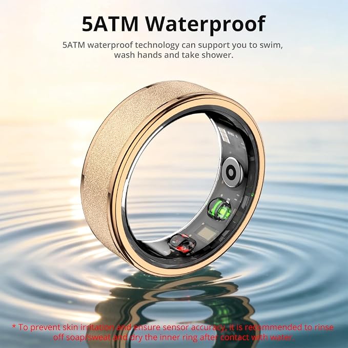 COLMI R10 Smart Ring, Smart Health Ring for Women, Features Heart Rate, Blood Oxygen, Sleep Monitoring, Pedometer, and Fitness Tracker, No Subscription Fee. (Rose Gold, 9#)