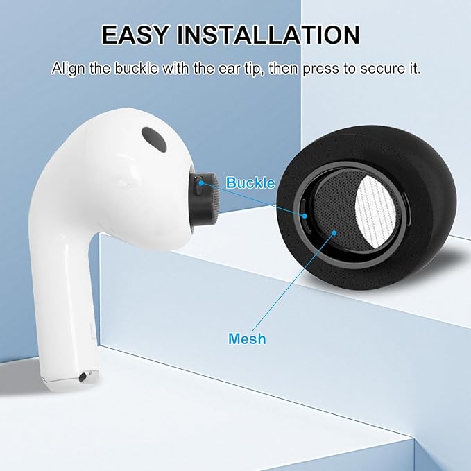 Replacement Ear Tips for AirPods Pro 3 (2025), Soft Memory Foam Eartips for AirPods Pro 3rd Generation, No Silicone Pressure, Anti-Slip Design, Fits Charging Case, 3 Pairs (S/M/L, Black)
