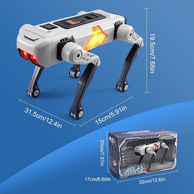 Smart Robot Dog for Kids, Interactive STEM Robotic Pet with Voice & App Control, Programmable Bionic Puppy Toy with 30+ Actions, Rechargeable Electronic Companion Gift for Boys Girls Ages 6-12