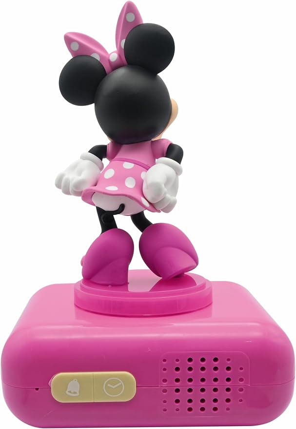Lexibook, Disney, Minnie Nightlight Alarm Clock, Sounds and Melodies, LCD Backlit Screen, Luminous, Snooze, Pink, M