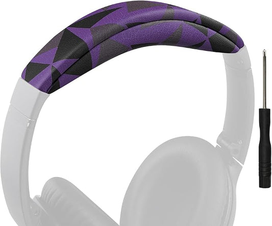 SOULWIT Headband Cover for Bose QuietComfort 45 (QC45)/QuietComfort SE (QC SE)/Quiet Comfort Wireless Headphones, Replacement Headstrap Pad Repair Part - Purple Black