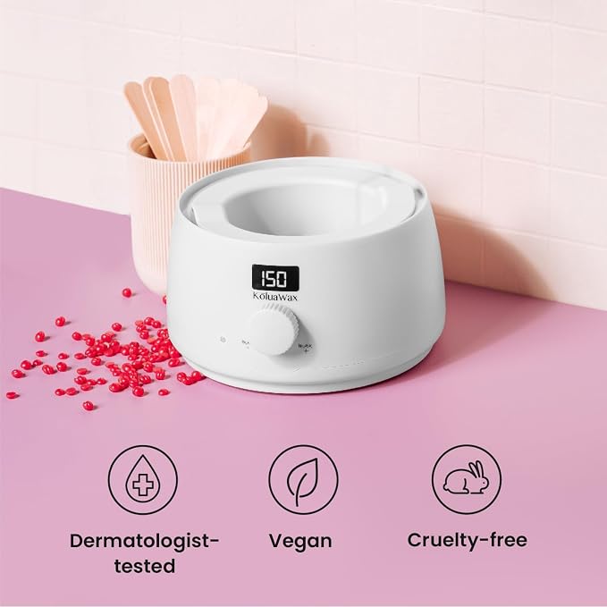 KoluaWax Premium Waxing Kit for Women - Beginner Friendly - Complete Wax Kit that includes 14oz of Wax Beads, Applicator, Pre and Post Care, Suitable for Sensitive Skin (White)