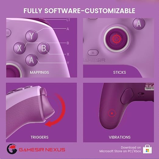 GameSir G7 SE Wired Controller for Xbox Series X|S, Xbox One & Windows 10/11, Plug and Play Gaming Gamepad with Hall Effect Joysticks/Hall Trigger, 3.5mm Audio Jack (Purple)