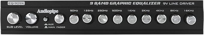 Audiopipe 9 Band Graphic Equalizer with 9 V LINE Driver (EQ-909X)