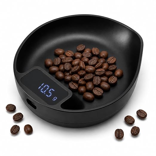 Digital Coffee Scale, 0.1g Precision USB-C Rechargeable Espresso Scale | Espresso Kitchen Scale ABS Black mini coffee scale coffee weight scale espresso measuring cup pour over gift Coffee Lovers