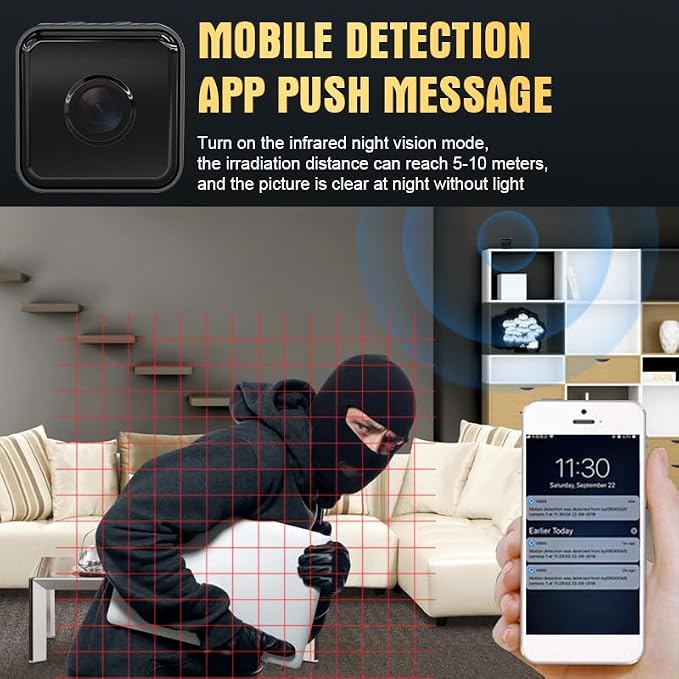 Mini Indoor Security Camera Wireless Home Small Outdoor WiFi Pet Cameras,2026 Upgraded Spy Tiny Nanny Cam, Wide Angle Night Vision,Home Indoor Outdoor Camara No Need WiFi Camaras For House Security