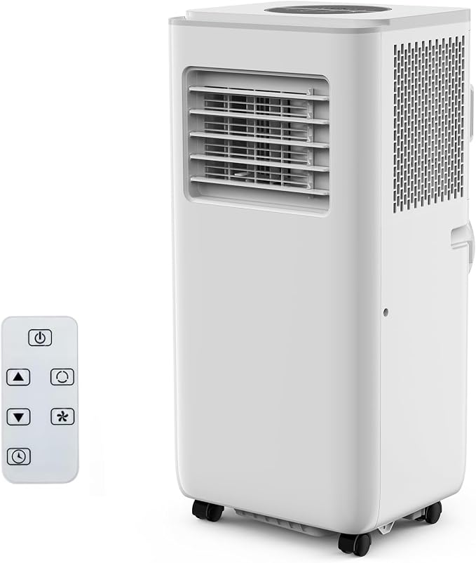 8000BTU Portable Air Conditioners, 3-in-1 Remote Control AC with 24-Hour Timer, Cools Up to 350 Sq. Ft. Inside Air Conditioner with Sleep Mode, Window Kit