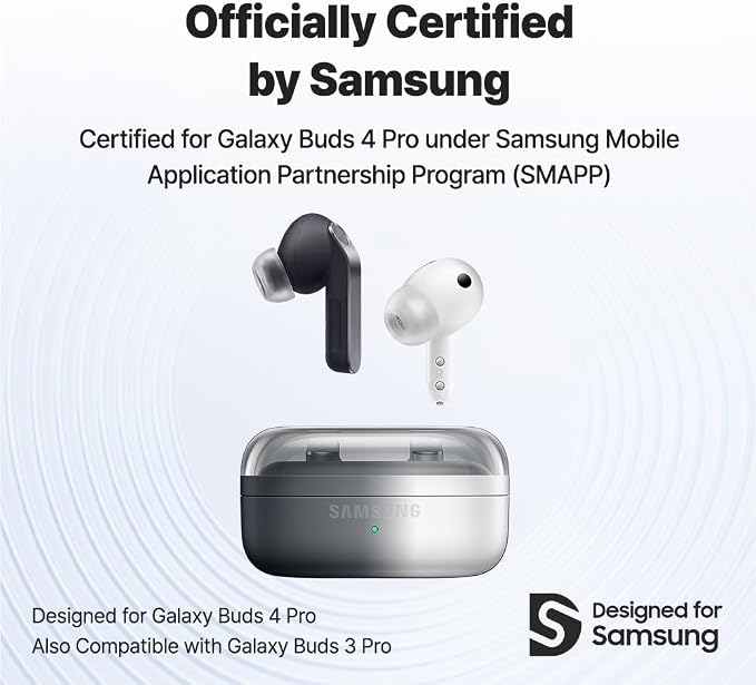 AZLA MAX for Galaxy Buds 4/3 Pro Ear Tips - Samsung-Certified Ear Tips | SMAPP-Certified, Galaxy Buds 4/3 Pro, Matte Surface, Pressure-Free, Comfortable Fit, Easy to Clean, Medical Silicone