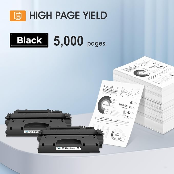 120 Toner Cartridges Compatible for Canon 120 CRG-120 CRG120 ImageCLASS D1120 D1550 D1150 D1320 D1350 D1300 D1520 D1500 D1100 D1370 D1180 D1170 MF6680DN MF417dw Printer (Black, 2-Pack)